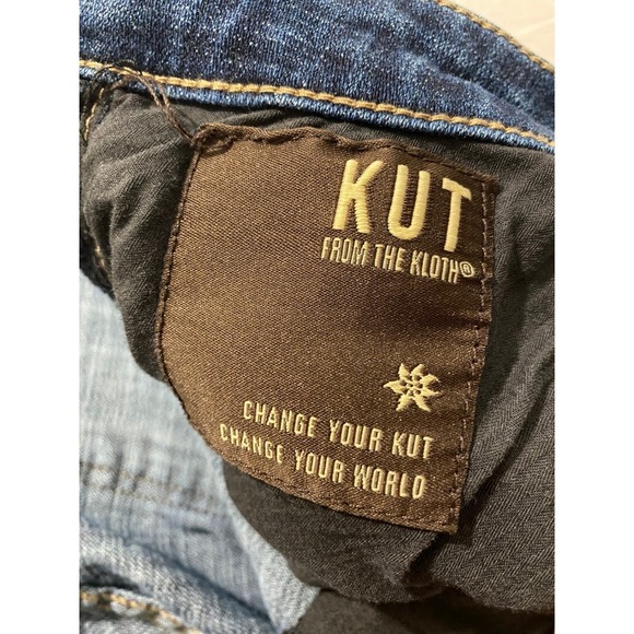 Kut from the Kloth Womens 18W Plus Straight Leg Jeans Frayed Hem Blue Denim - Picture 3 of 5